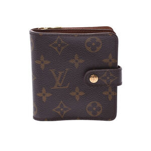 Louis Vuitton Monogram Compact Zip Brown Canvas Bifold Wallet